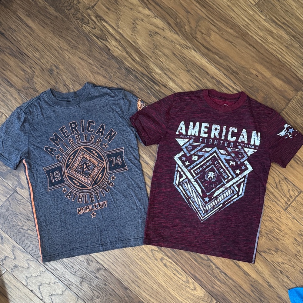 American Fighter Kids Tees - Gray and Red